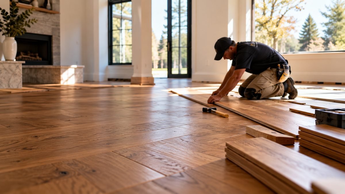 Professional hardwood flooring installation